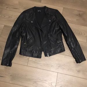 Faux leather top shop biker jacket